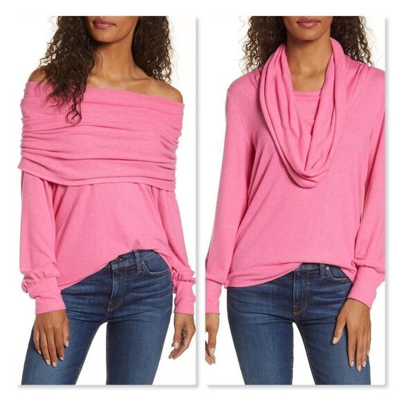 Gibson Cozy Fleece Convertible Neck Sweatshirt - Picture 1 of 9